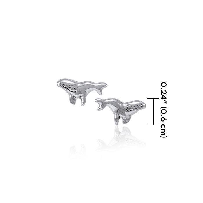 Humpback Whale Silver Post Earrings TER1606