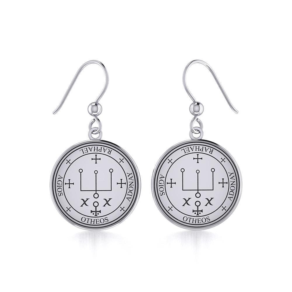Archangel Raphael Sigil Small Silver Earring TER1631