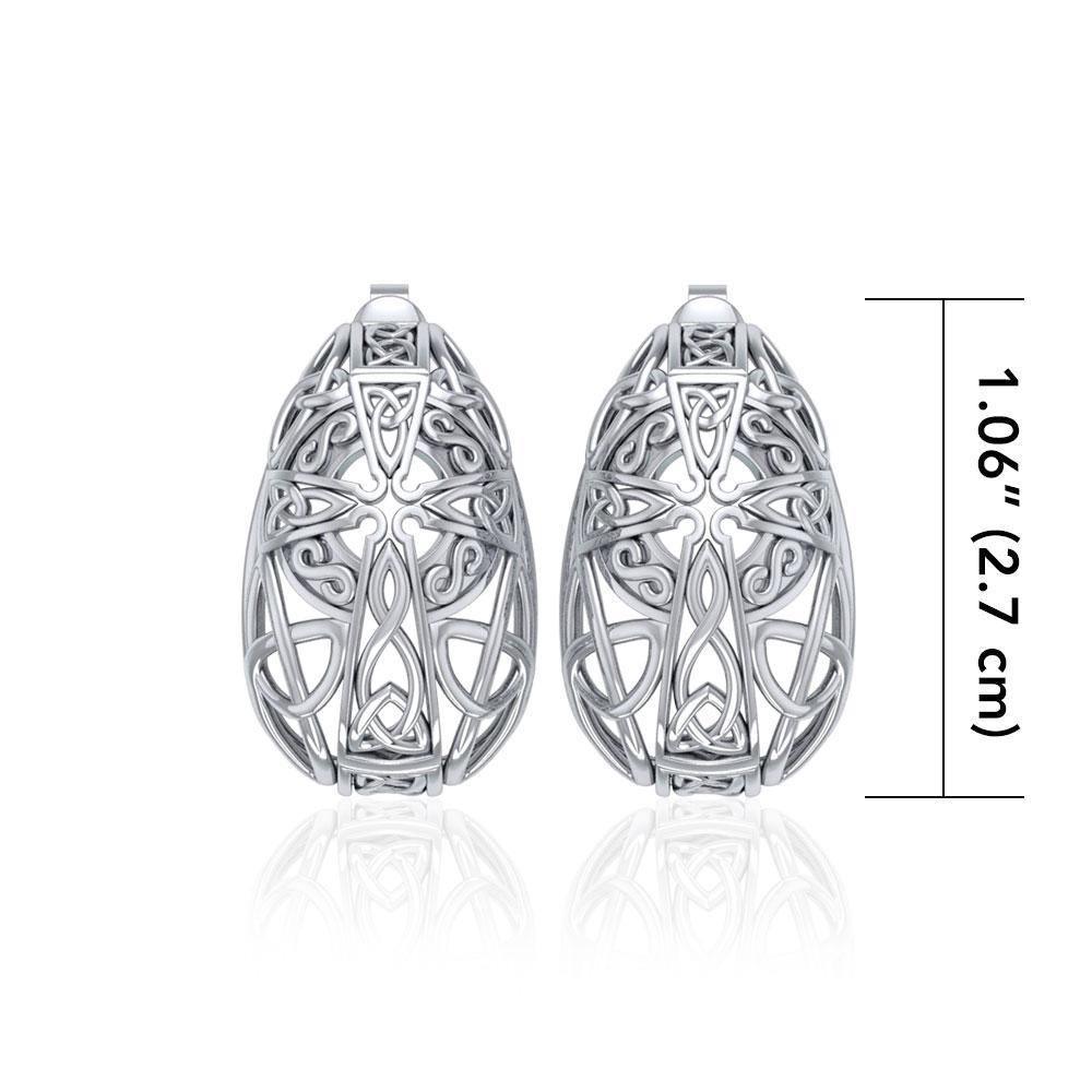Celtic Cross Silver Post Earrings TER1674