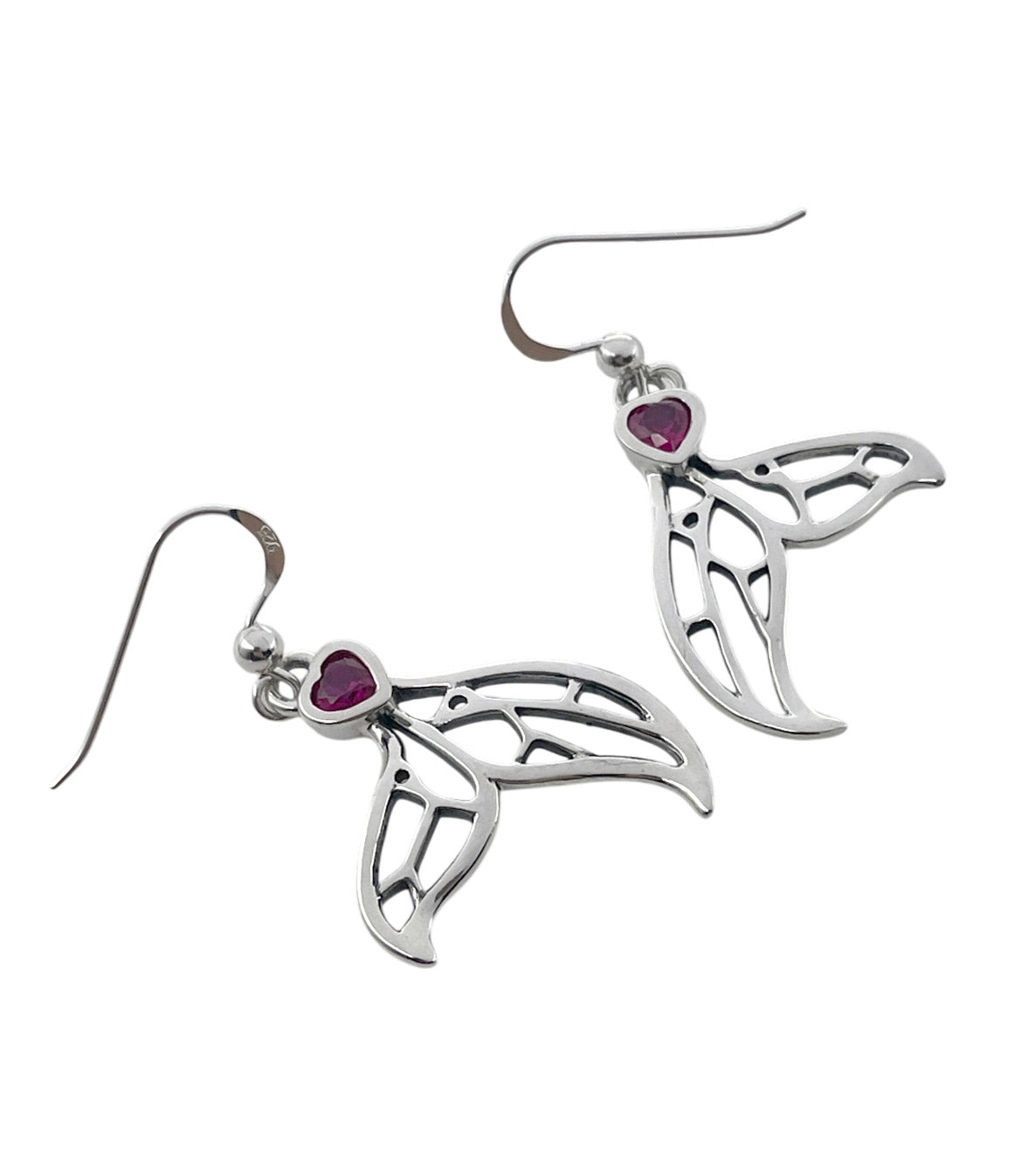 Window to Universe Whale Tail Sterling Silver Earrings TER1685