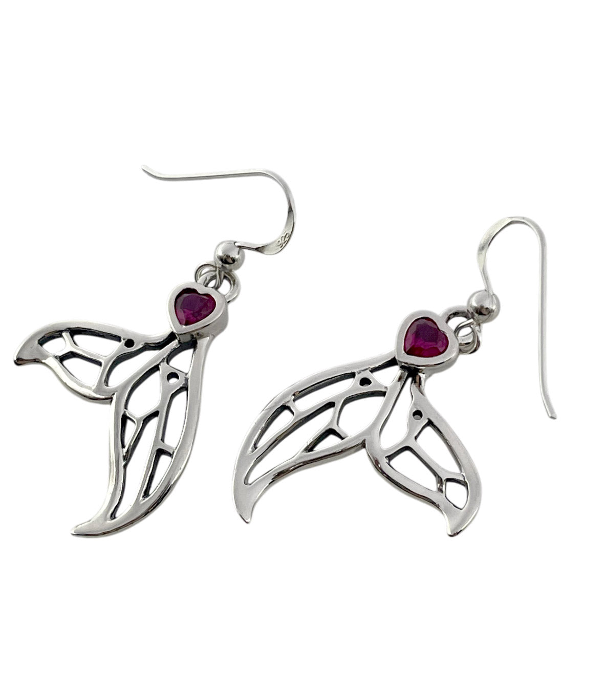 Window to Universe Whale Tail Sterling Silver Earrings TER1685