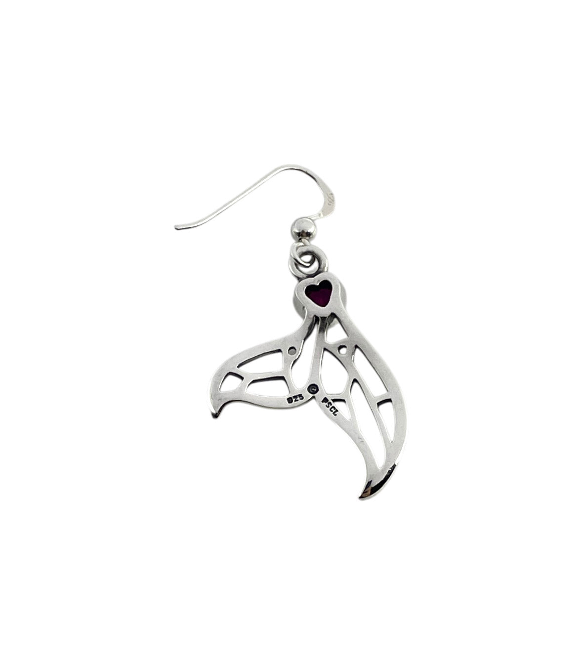 Window to Universe Whale Tail Sterling Silver Earrings TER1685