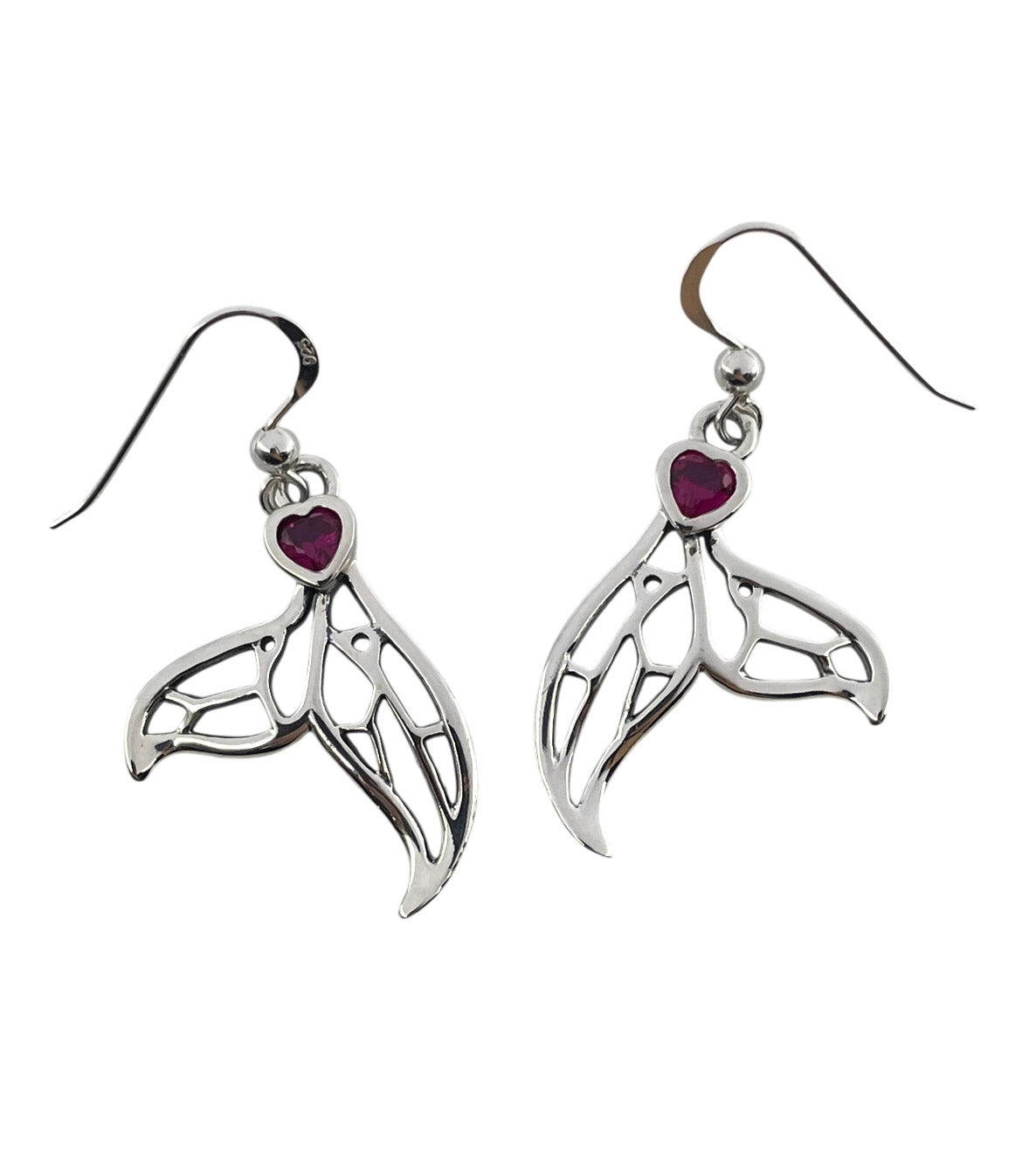 Window to Universe Whale Tail Sterling Silver Earrings TER1685