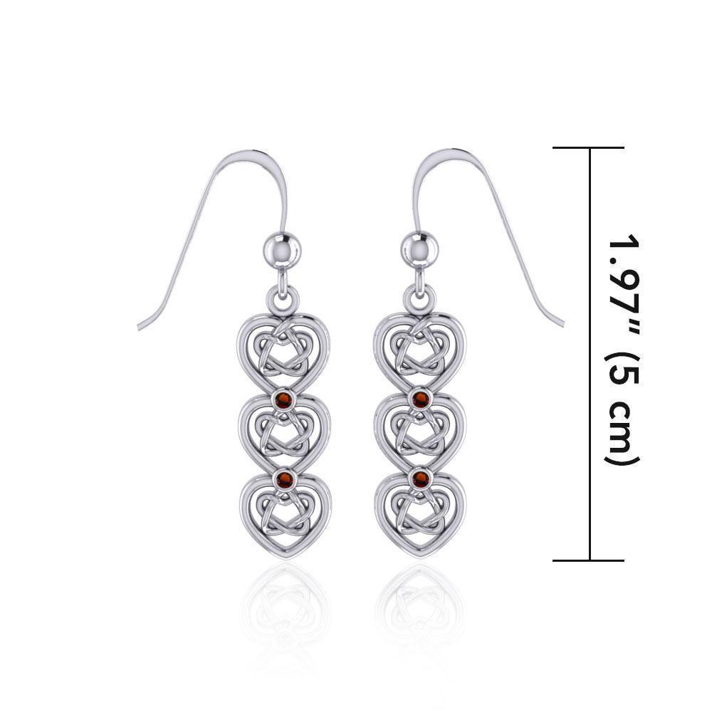A love that goes on and on ~ Celtic Knotwork Heart Sterling Silver Dangle Earrings TER1689