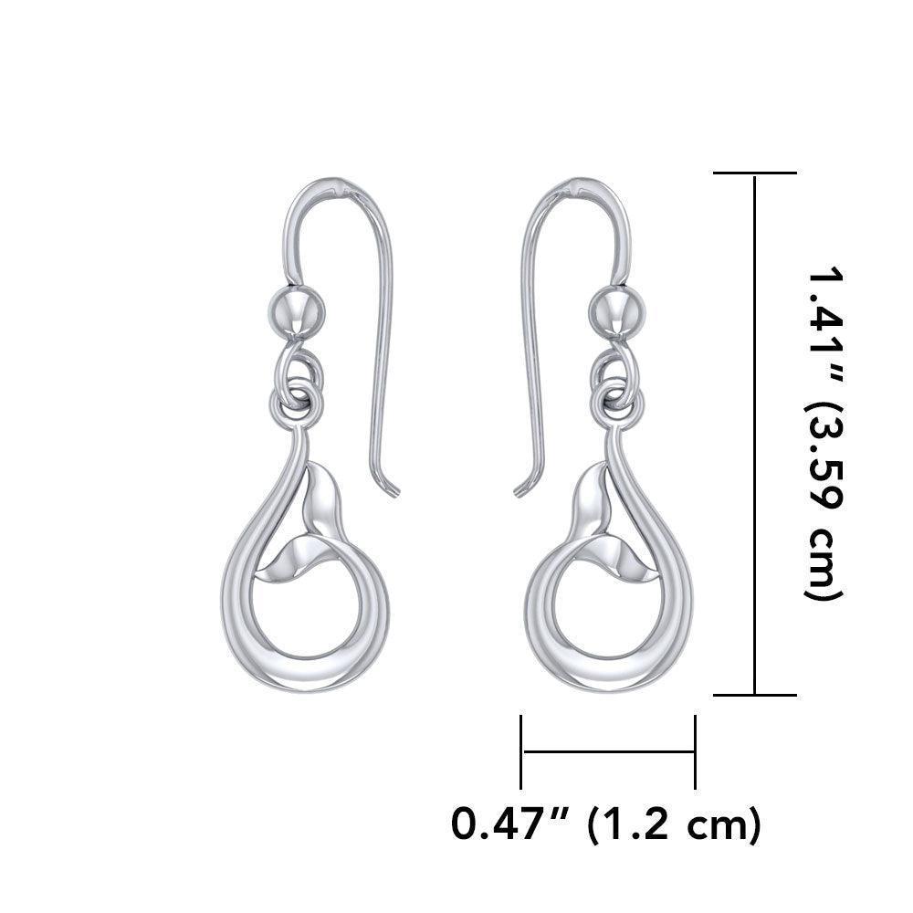 Sterling Silver Wrapping Whale Tail Earrings TER1726