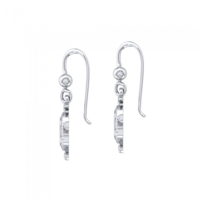 Sea Turtle with Pentacle Silver Earrings TER1735