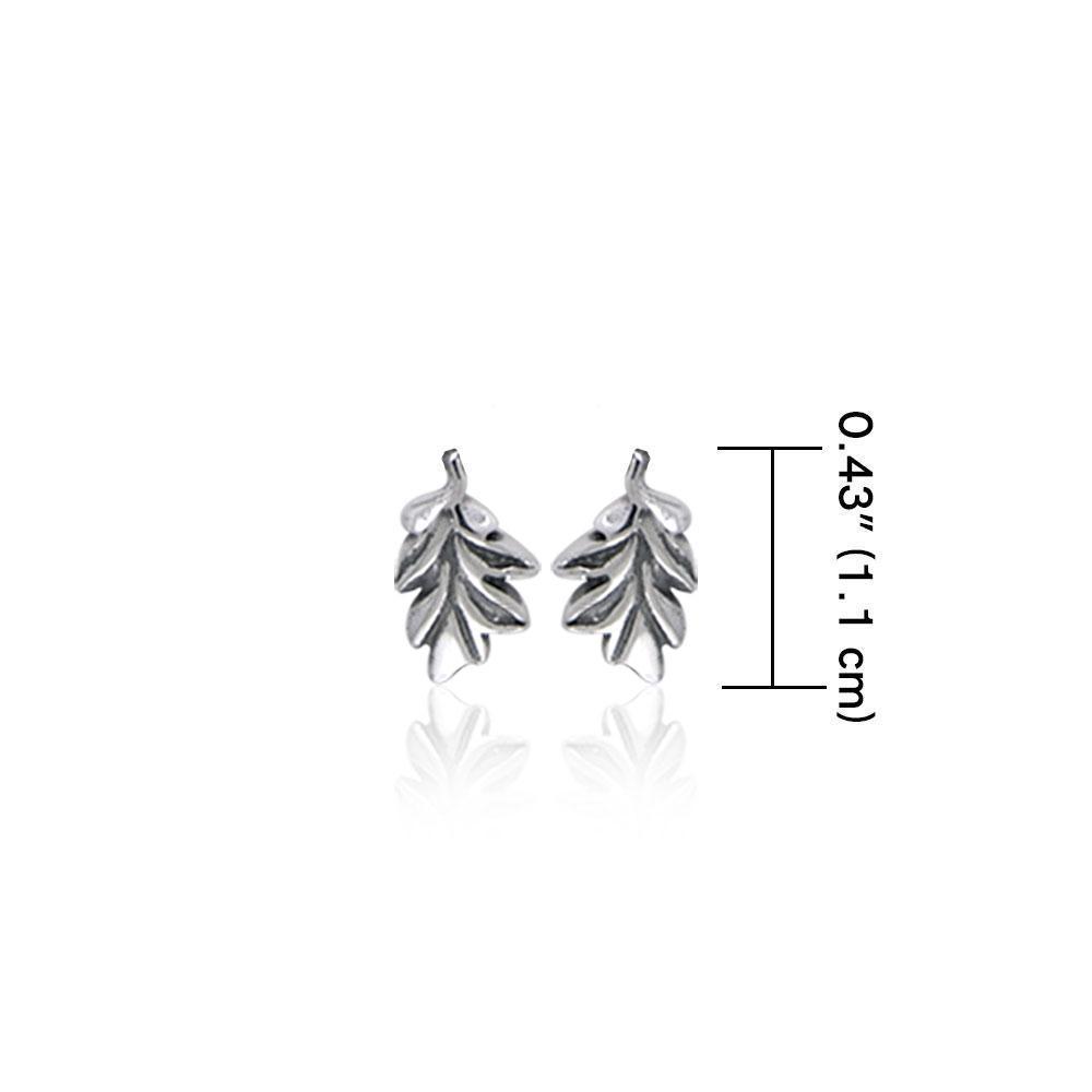 Oak Leaves Silver Post Earrings TER1753