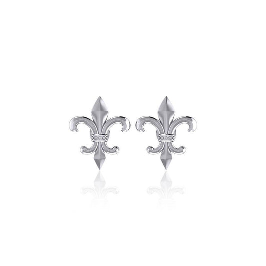 Fleur De Lis Silver Post Earrings TER1754
