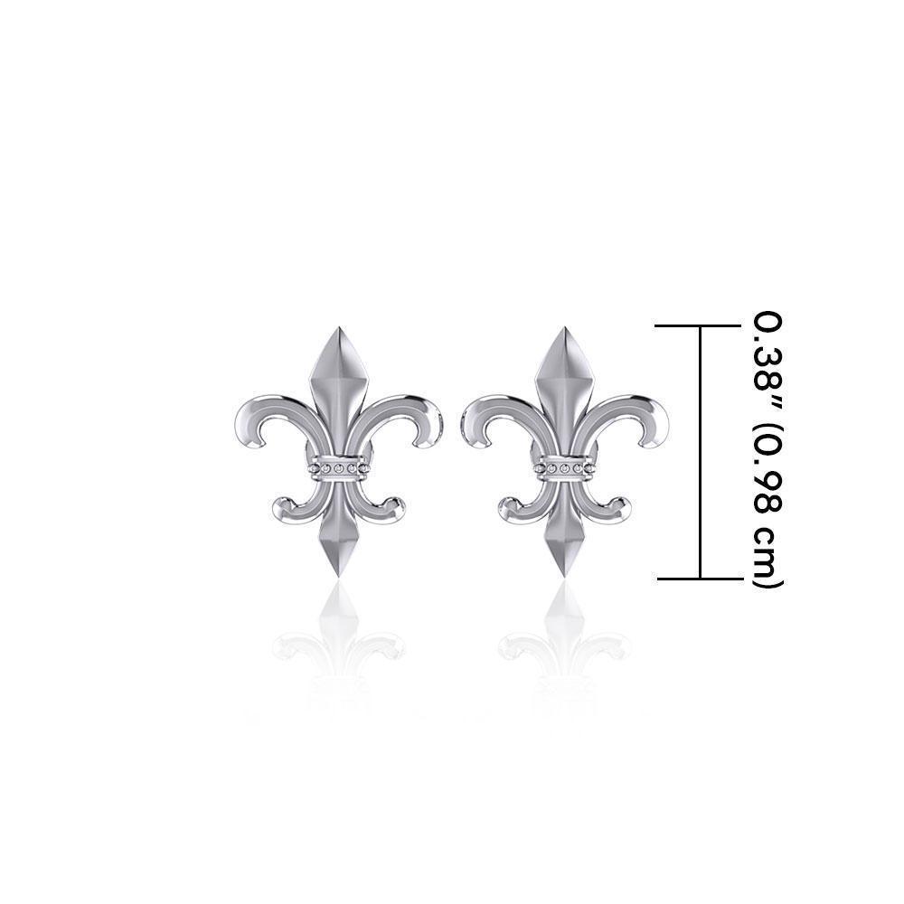 Fleur De Lis Silver Post Earrings TER1754