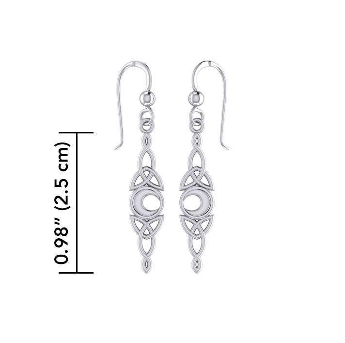 Celtic Moon Woven Design Sterling Silver Earrings TER1795