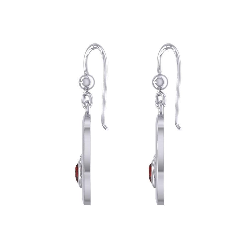 Claddagh in Heart Silver Earrings with Gemstone TER1826