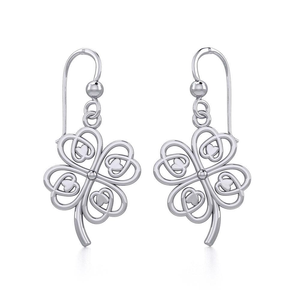 Lucky Four Leaf Clover Silver Earrings TER1842