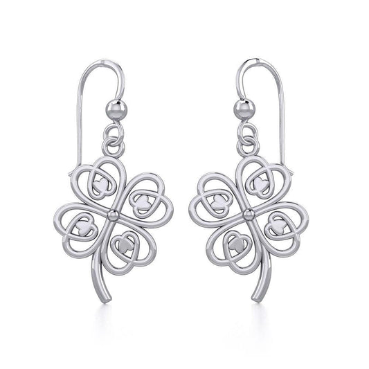 Lucky Four Leaf Clover Silver Earrings TER1842