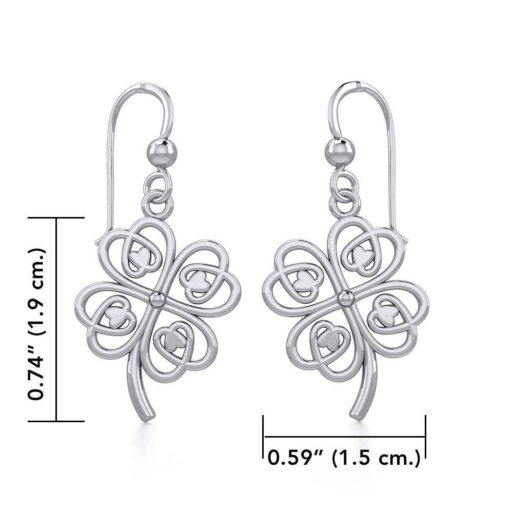 Lucky Four Leaf Clover Silver Earrings TER1842