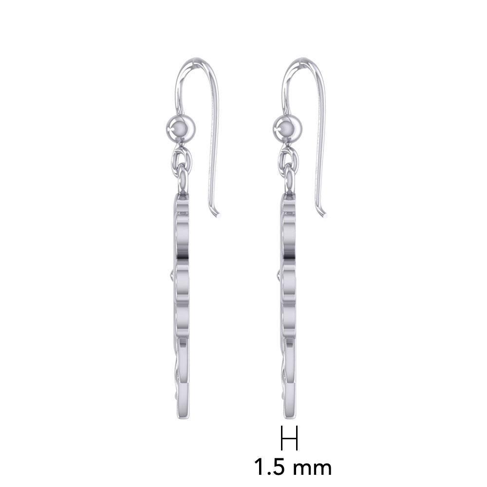 Four Leaf Clover with Trinity Knot Silver Earrings TER1848