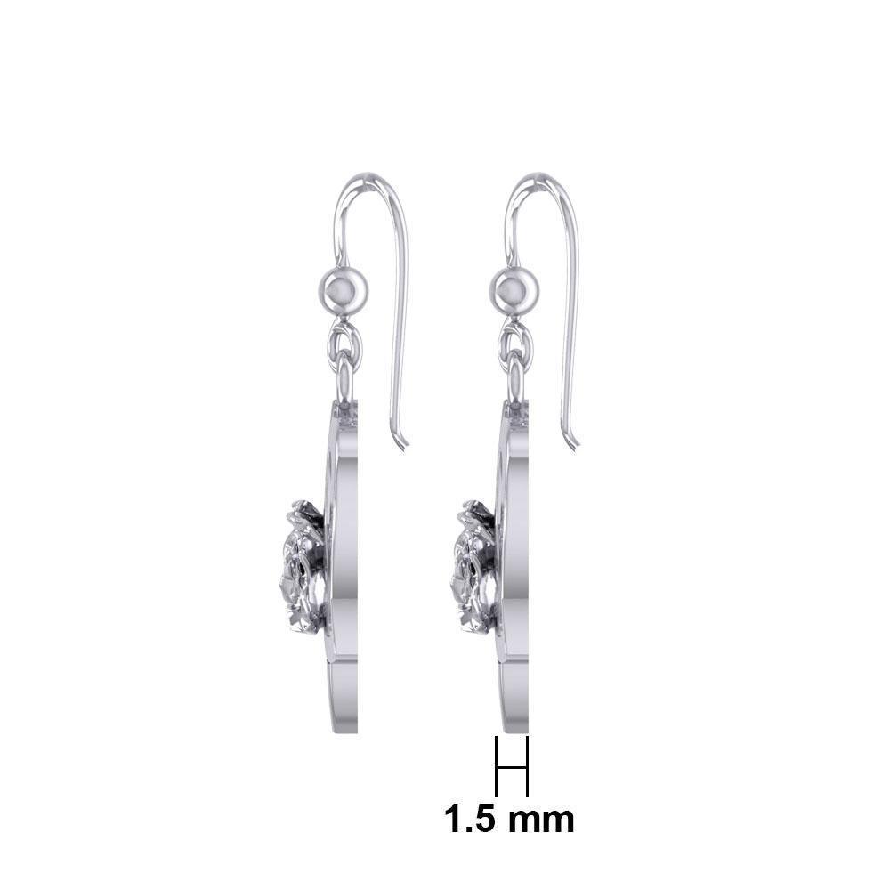 Trinity in Heart with Rose Silver Earrings TER1850