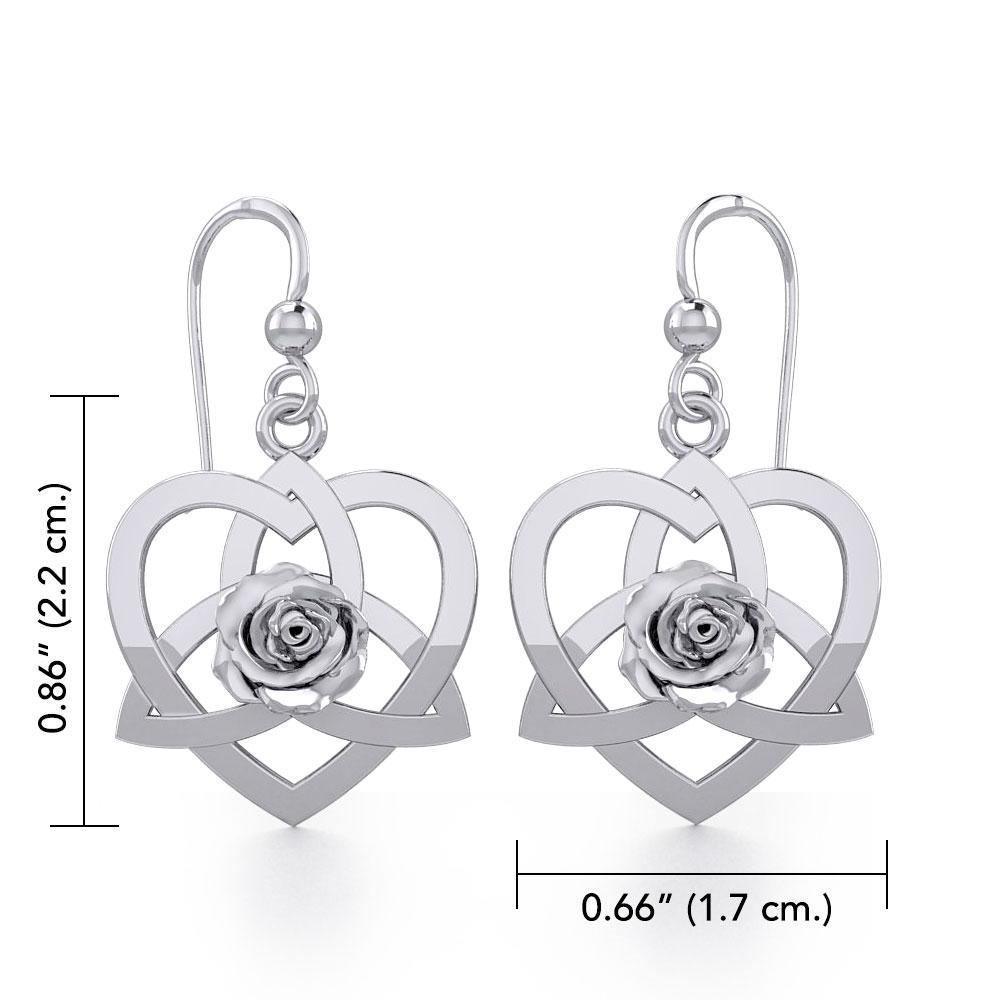 Trinity in Heart with Rose Silver Earrings TER1850