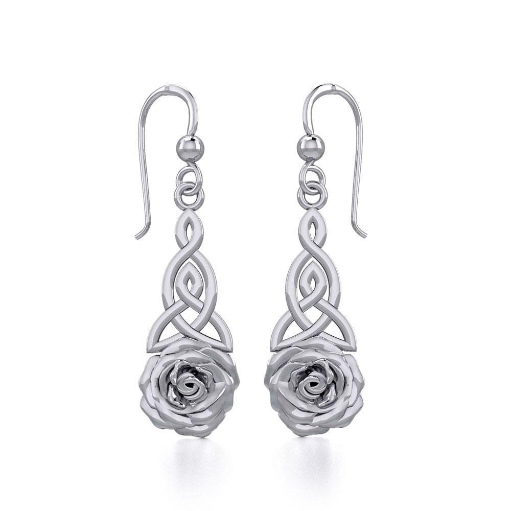 Celtic Trinity Rose Silver Earrings TER1851