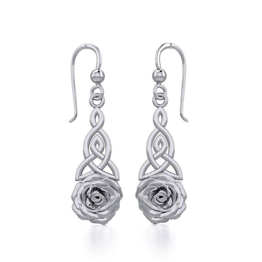 Celtic Trinity Rose Silver Earrings TER1851