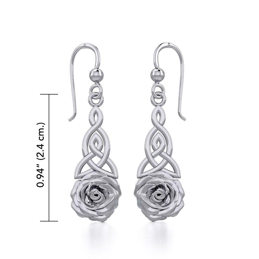 Celtic Trinity Rose Silver Earrings TER1851
