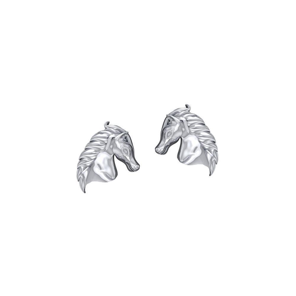 Equestrian Horse Silver Post Earrings TER1872