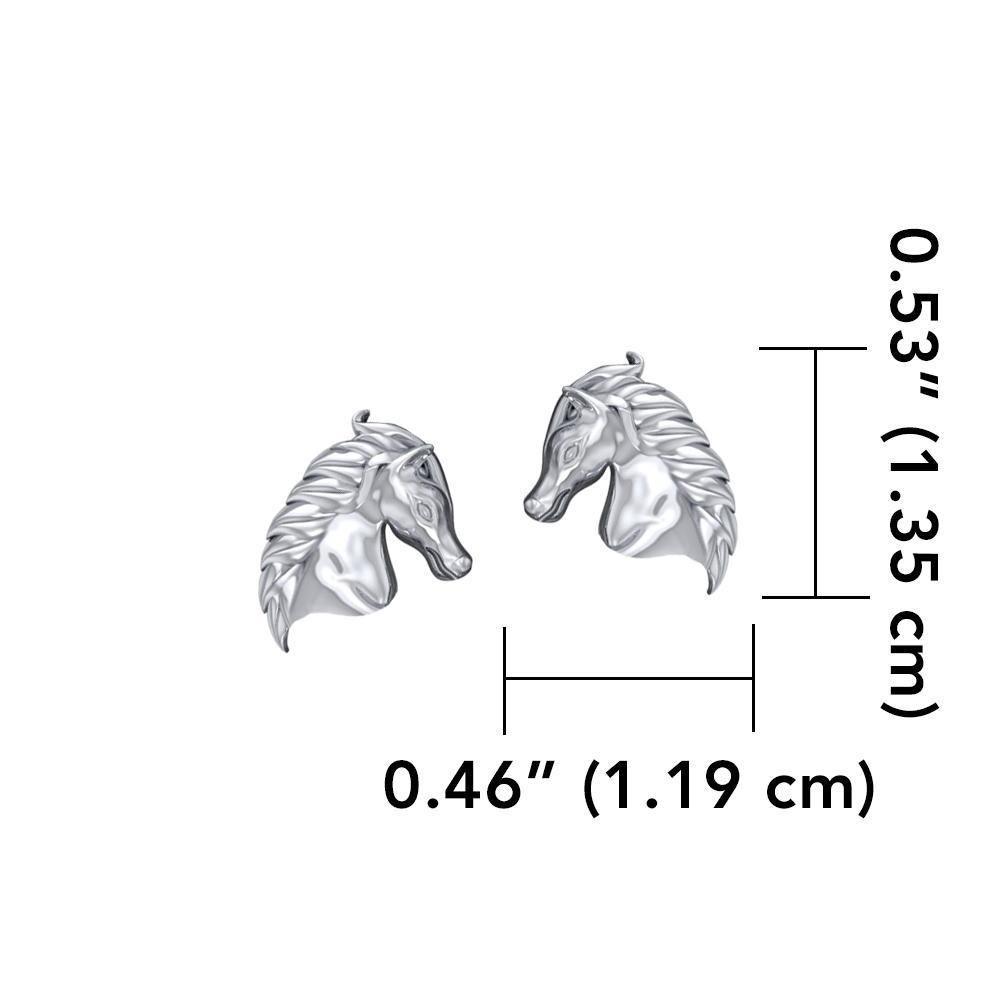 Equestrian Horse Silver Post Earrings TER1872