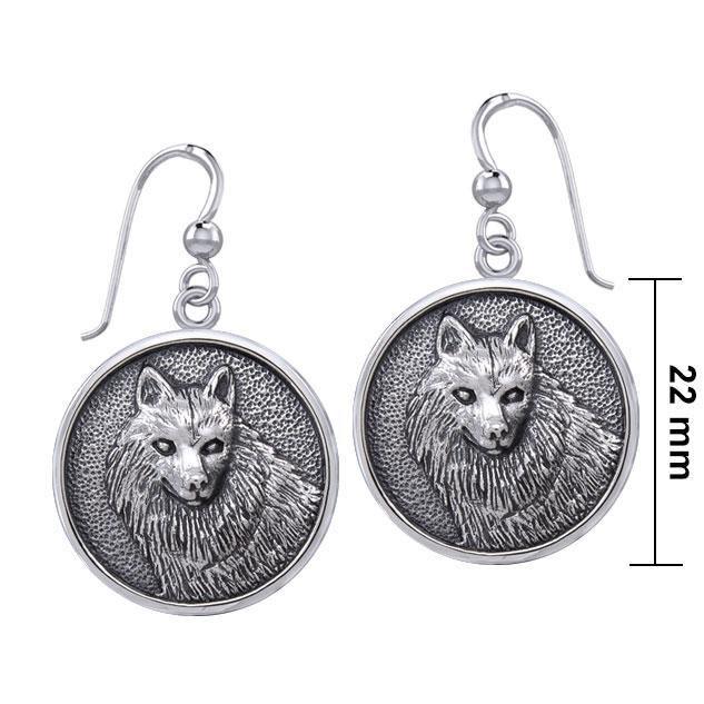 Wonderful Wolf Sterling Silver Earrings TER1894