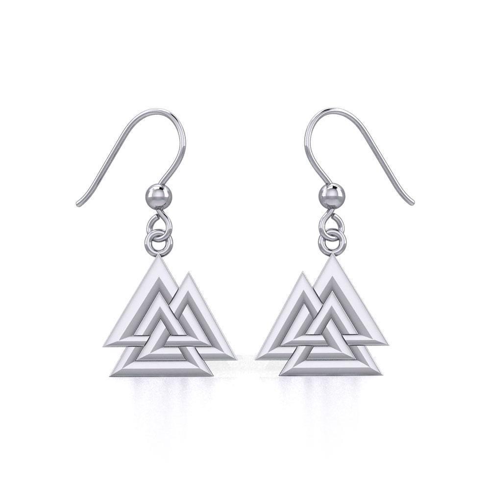 Sterling Silver Viking Valknut Earrings Jewelry TER1910