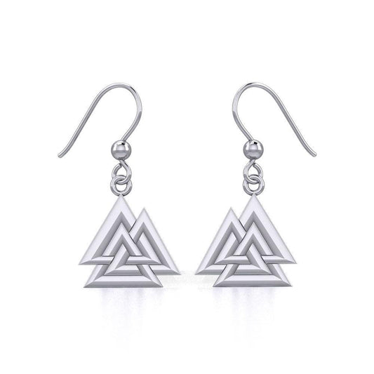 Sterling Silver Viking Valknut Earrings Jewelry TER1910