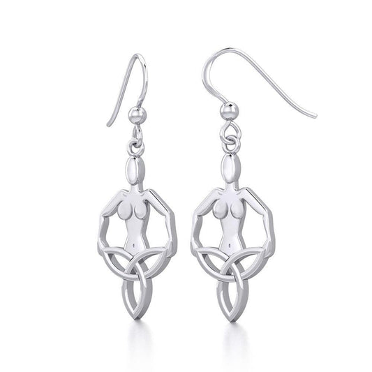Celtic Trinity Knot Goddess Silver Earrings TER1917