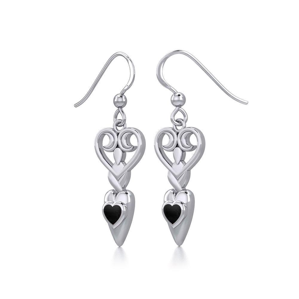 Goddess with Heart Gemstone Silver Earrings TER1918