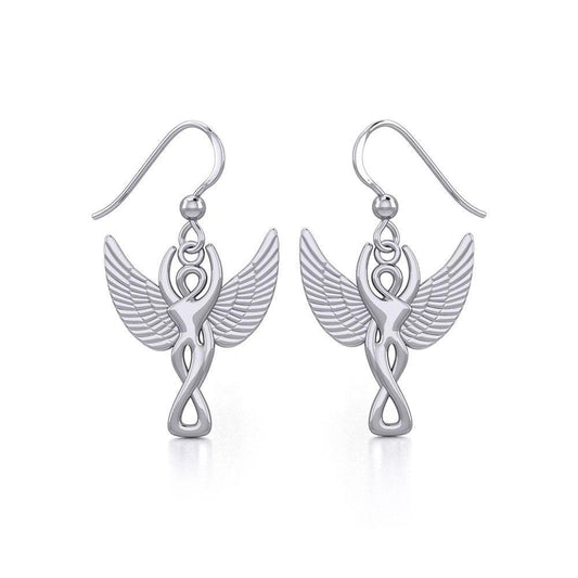 Winged Goddess Angel Silver Earrings TER1922