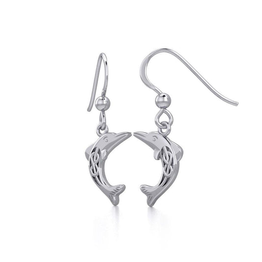 Celtic Joyful Dolphins Silver Earrings TER1924