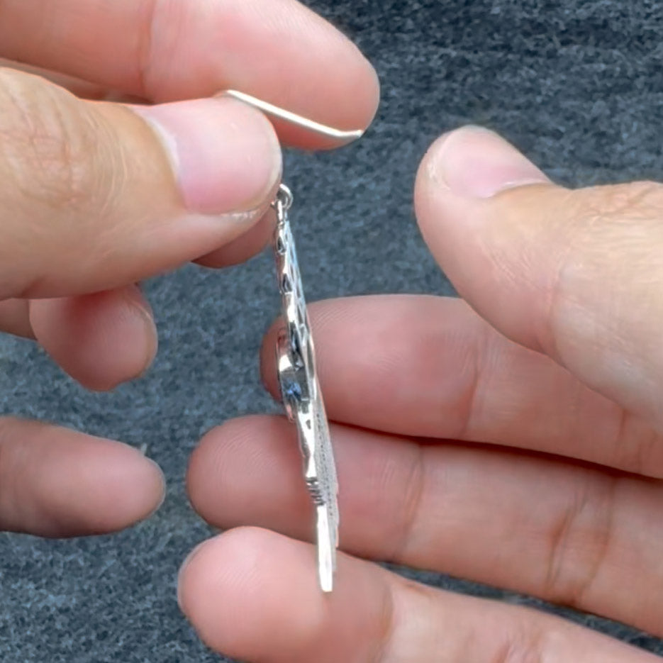 Celtic Knot Angel Wing Silver Earrings with Marquise Gemstone TER1928