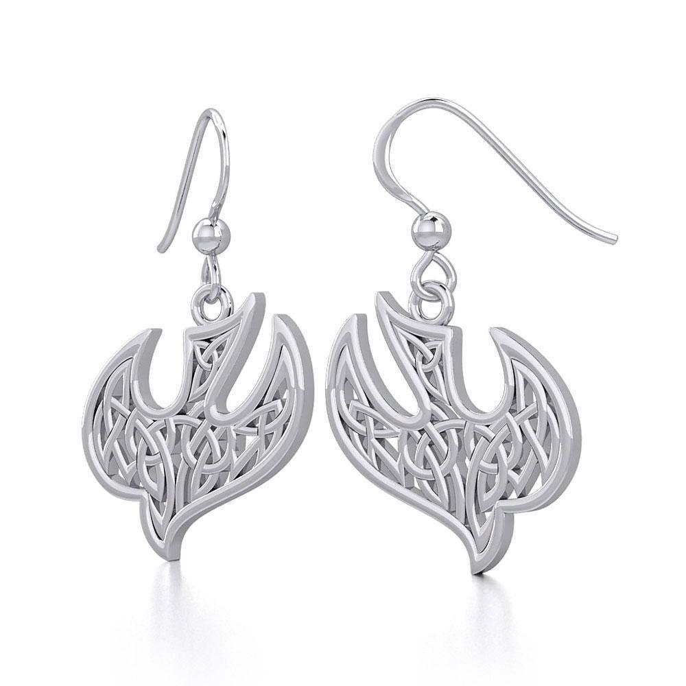Celtic Knotwork Bird Silver Earrings TER1932