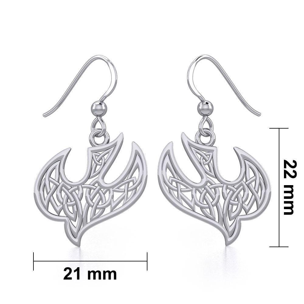 Celtic Knotwork Bird Silver Earrings TER1932