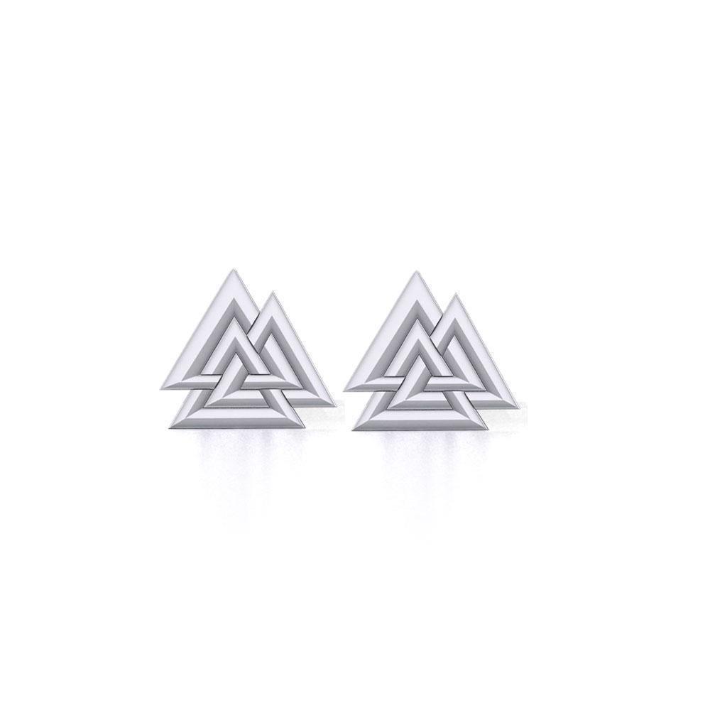 Sterling Silver Viking Valknut Post Earrings TER1943