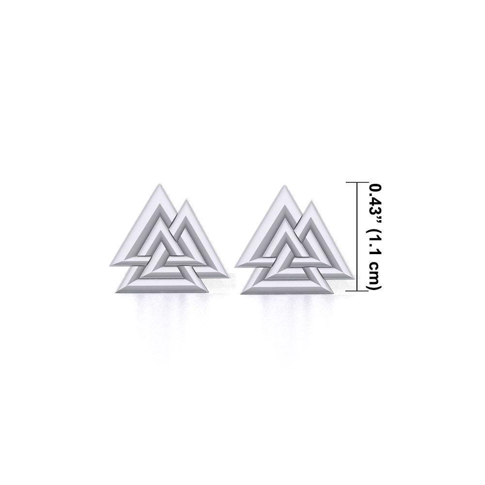 Sterling Silver Viking Valknut Post Earrings TER1943