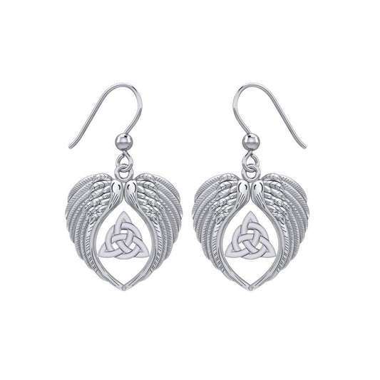 Feel the Tranquil in Angels Wings Silver Earrings with Triquetra TER1944
