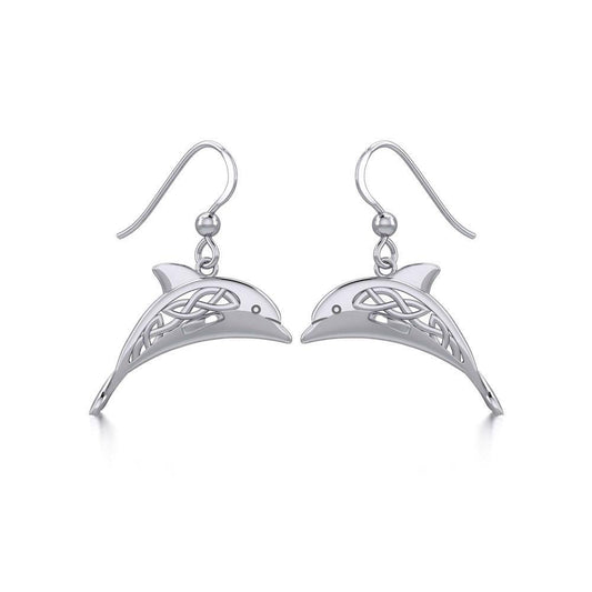 Celtic Joyful Dolphins Silver Earrings TER1951
