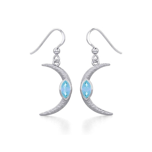 A Glimpse of the Crescent Moon's Beginning ~ Silver Jewelry Earrings TER1953