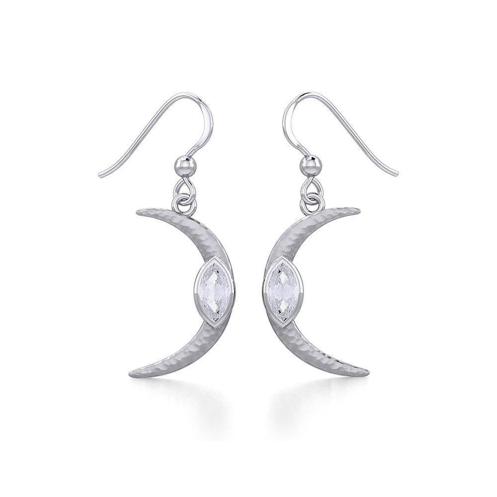 A Glimpse of the Crescent Moon's Beginning ~ Silver Jewelry Earrings TER1953