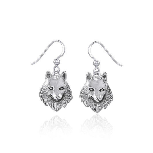 Wonderful Wolf Head Sterling Silver Earrings TER1954