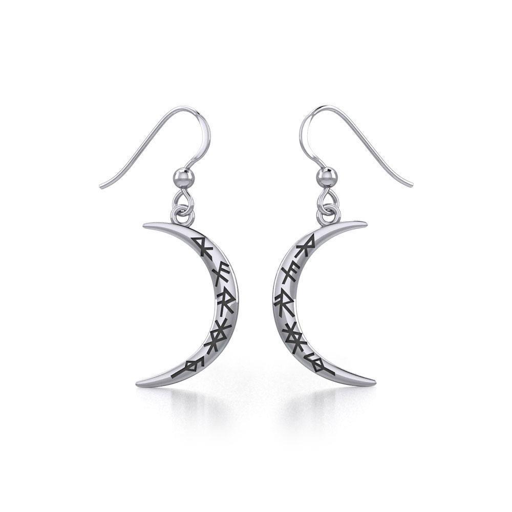 Crescent Moon with Bind Runes Earrings TER1955