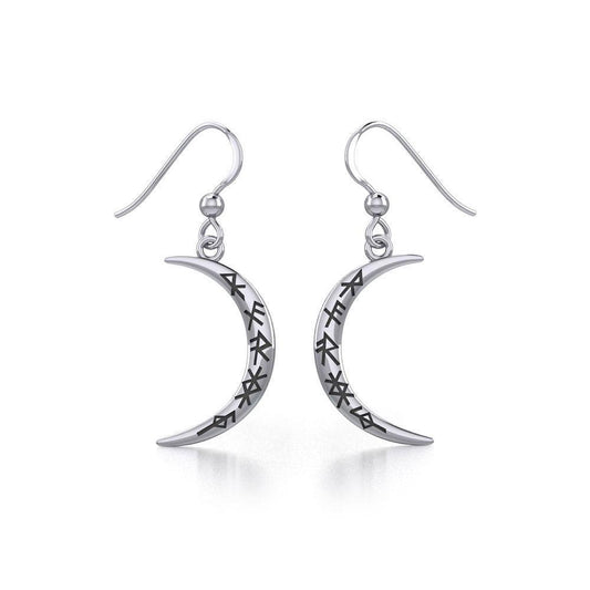 Crescent Moon with Bind Runes Earrings TER1955