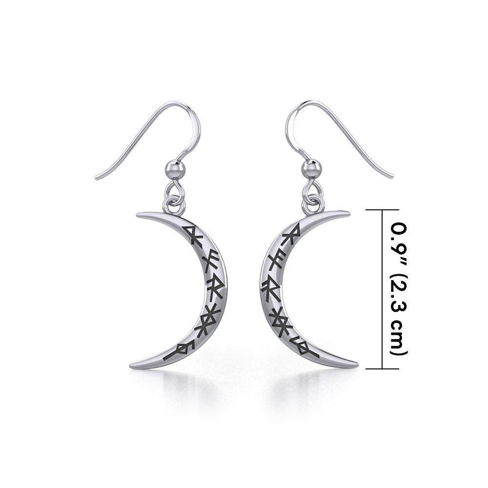 Crescent Moon with Bind Runes Earrings TER1955