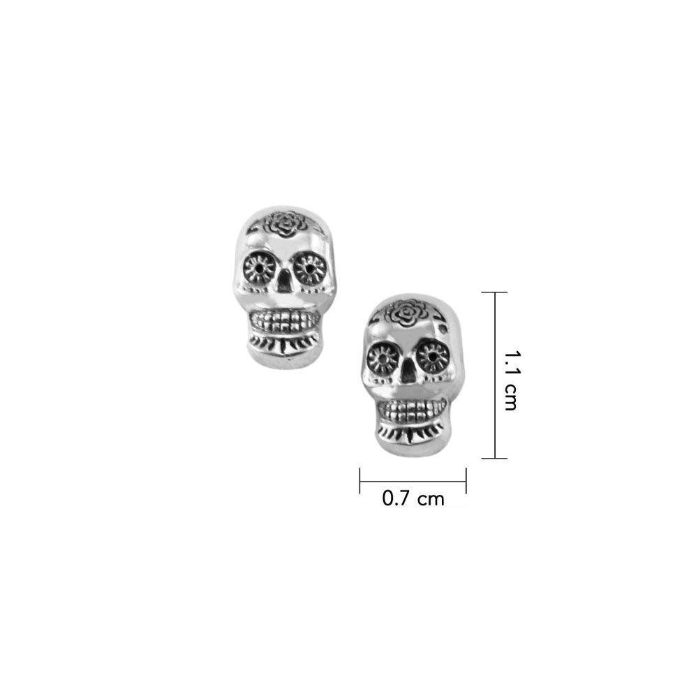 Sugar Skull Sterling Silver Post Earring TER1991