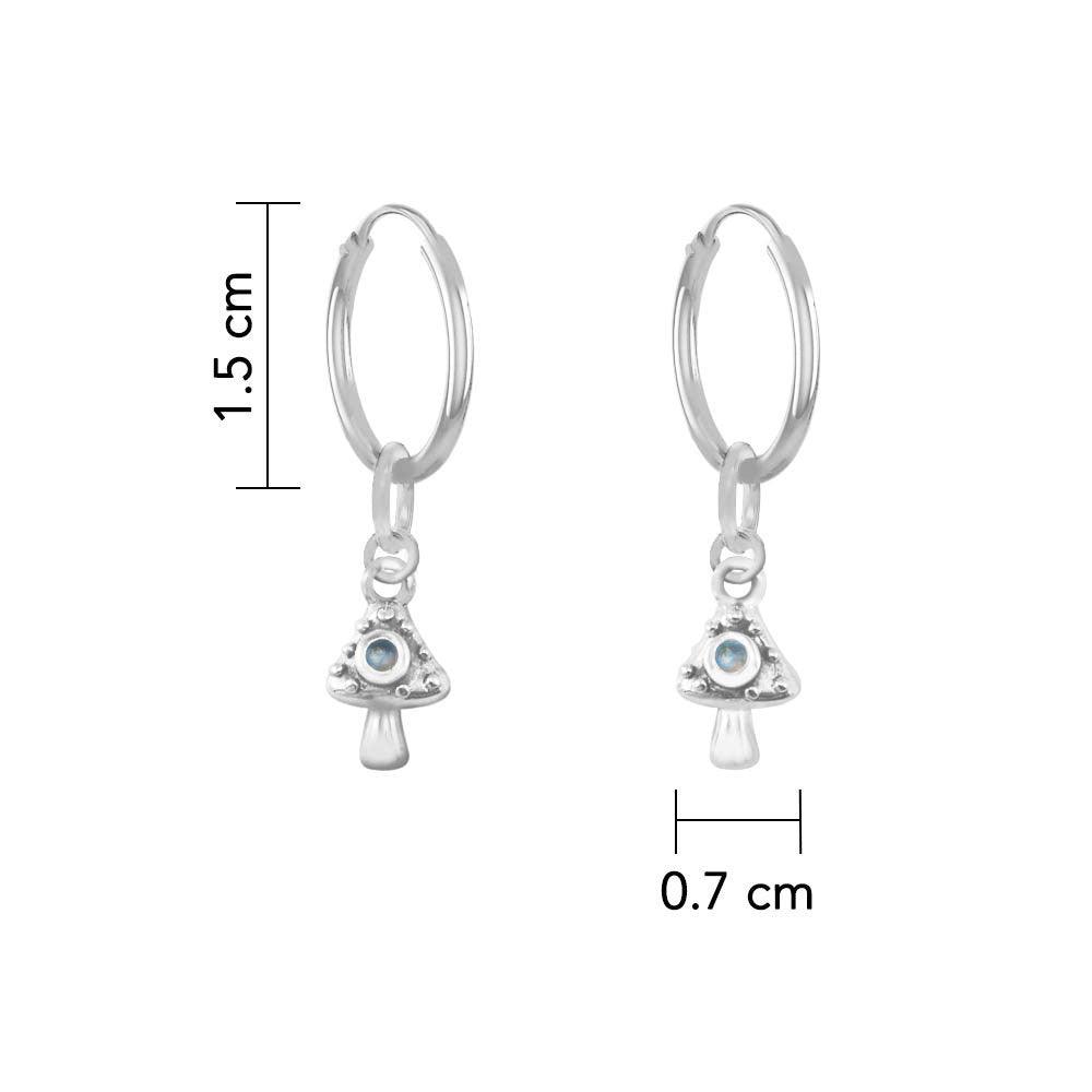 Mushroom Sterling Silver Hook Earring TER1998