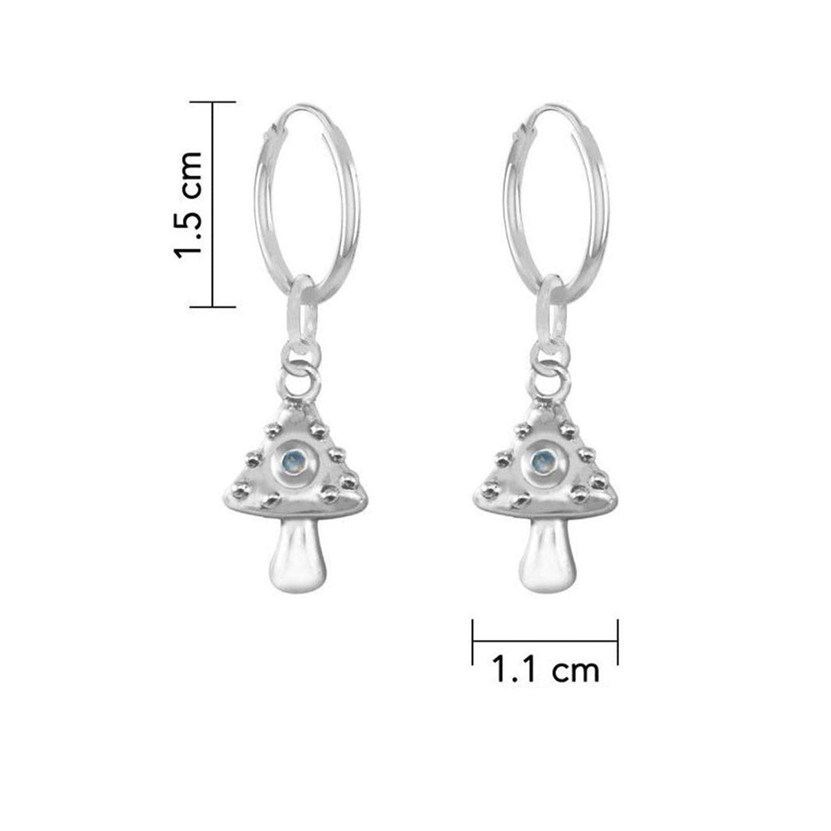 Mushroom Sterling Silver Hook Earring TER2013