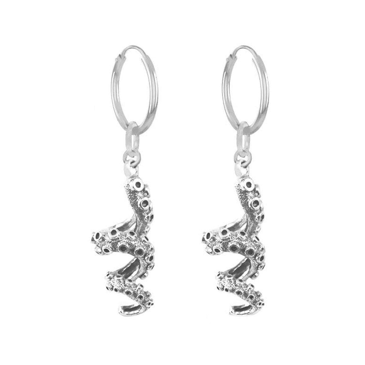 Octopus Sterling Silver Hook Earrings TER2014